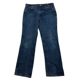 Wrangler 936DEN Men's Jeans 36x31 Cowboy Cut Slim Fit Rigid Straight Leg Blue